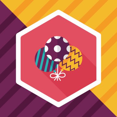 Balonlar düz simgesi ile uzun gölge, eps10