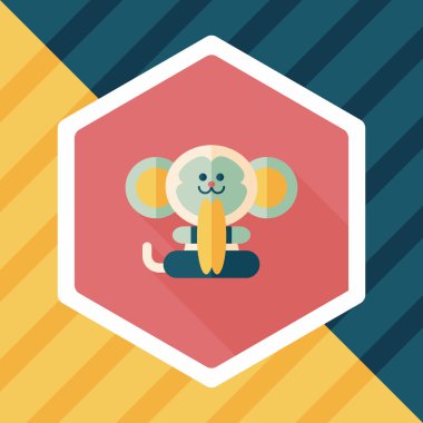 Uzun Gölge, eps10 ile maymun oyuncak düz simgesi