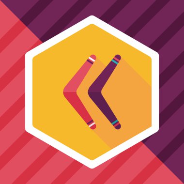 Bumerang uzun gölge düz simgesi