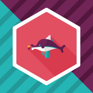 su tabancası ile uzun gölge düz simgesi