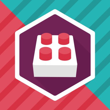 Uzun Gölge, eps10 ile tuğla oyuncak düz simgesi