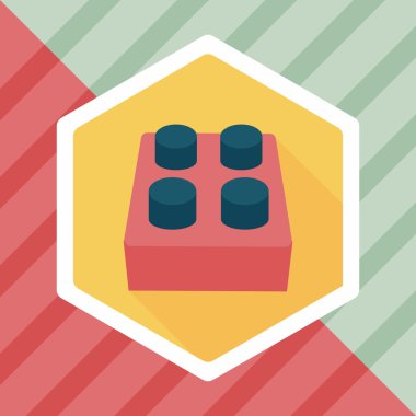 Uzun Gölge, eps10 ile tuğla oyuncak düz simgesi