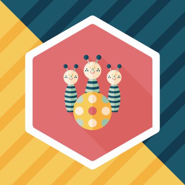 Uzun Gölge, eps10 ile bowling oyuncak düz simgesi