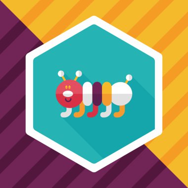 Caterpillar düz simgesi ile uzun gölge, eps10