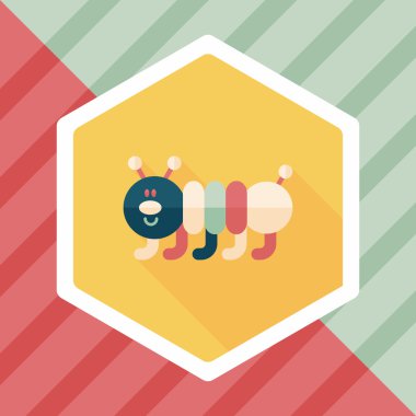 Caterpillar düz simgesi ile uzun gölge, eps10