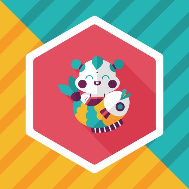 Çin yeni yılı uzun gölge, eps10 Çin maskot düz simgesiyle