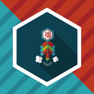 Çin yeni yılı düz simgesi, Çin festival cou eps10, word fu