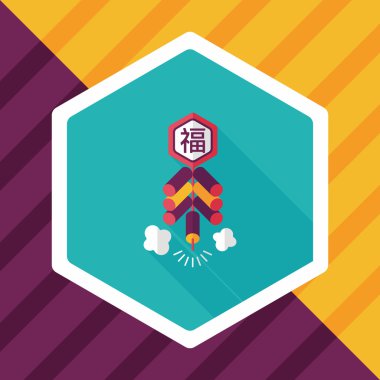 Çin yeni yılı düz simgesi, Çin festival cou eps10, word fu