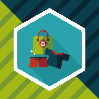 Çin yeni yılı satış düz simgesi ile uzun gölge, eps10