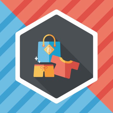 Çin yeni yılı satış düz simgesi ile uzun gölge, eps10