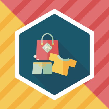 Çin yeni yılı satış düz simgesi ile uzun gölge, eps10