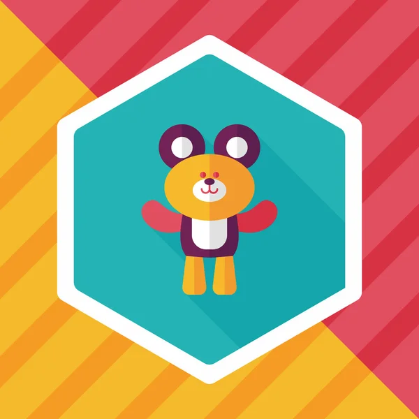 Teddy bear flat icon with long shadow,eps10 — Stock Vector