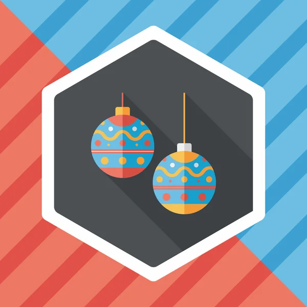 Bola de Natal ícone plano com sombra longa, eps10 — Vetor de Stock