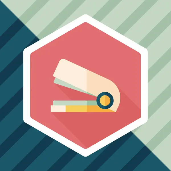 Stapler flat icon with long shadow, eps10 — стоковый вектор