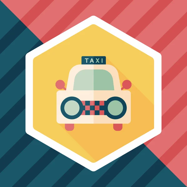 Иконка такси с длинной тенью — стоковый вектор