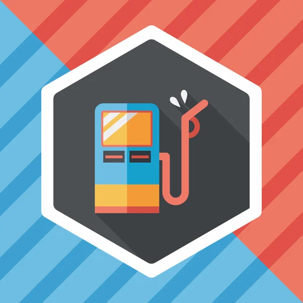 Combustible icono plano con sombra larga — Vector de stock