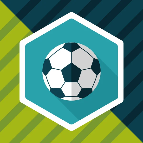 Icono plano de fútbol con sombra larga, eps10 — Vector de stock
