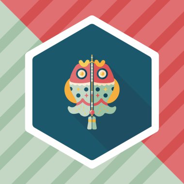 Çin yeni yılı uzun gölge, eps, düz simgesiyle Çince lu balık.