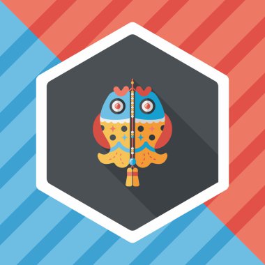 Çin yeni yılı uzun gölge, eps, düz simgesiyle Çince lu balık.