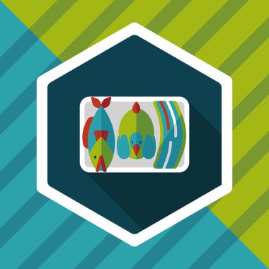 Çin yeni yılı uzun gölge, eps10, ibadet teklif ile düz simgesi