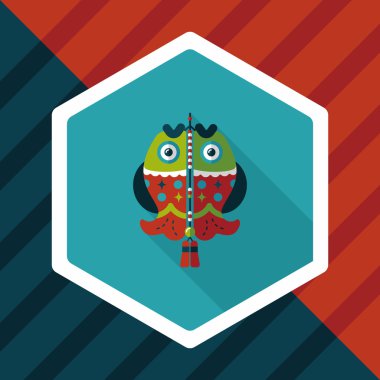 Çin yeni yılı uzun gölge, eps, düz simgesiyle Çince lu balık.