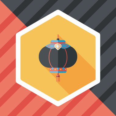 Çin yeni yılı uzun gölge, eps10, Çinli bir dekor ile düz simgesi