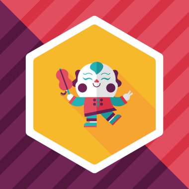 Çin yeni yılı uzun gölge, eps10, Maitreya bez bebek ile düz simgesi