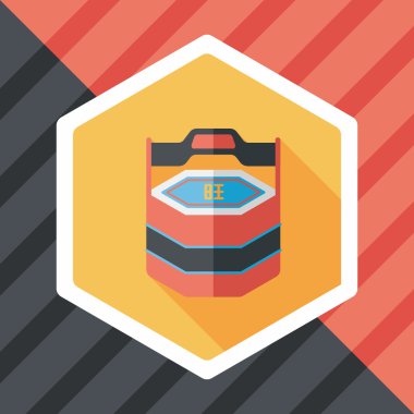 Çin yeni yıl hediye kutusu düz simgesiyle uzun gölge, eps10