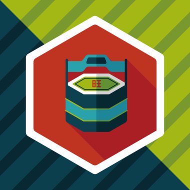 Çin yeni yıl hediye kutusu düz simgesiyle uzun gölge, eps10