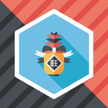 Çin yeni yılı uzun gölge pinea gönderdiğinizde, düz simgesiyle