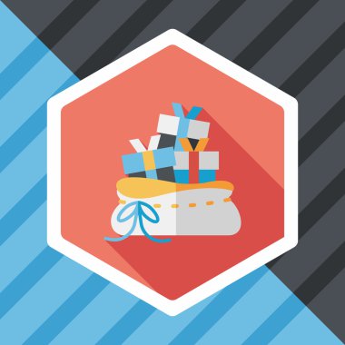 Noel kızı düz simgesi ile uzun gölge, eps10