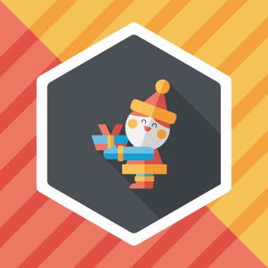 Noel Baba uzun gölge, eps10 düz simgesi