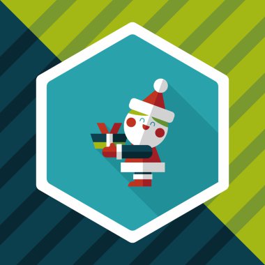 Noel Baba uzun gölge, eps10 düz simgesi