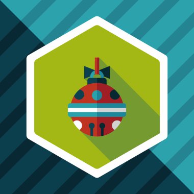 Uzun Gölge, eps10 ile Noel top düz simgesi