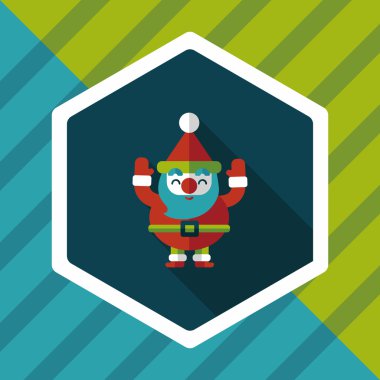 Noel Baba uzun gölge, eps10 düz simgesi