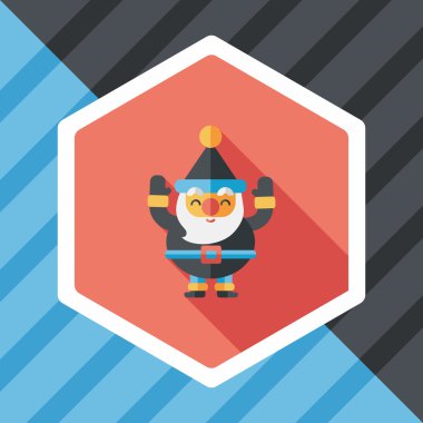 Noel Baba uzun gölge, eps10 düz simgesi