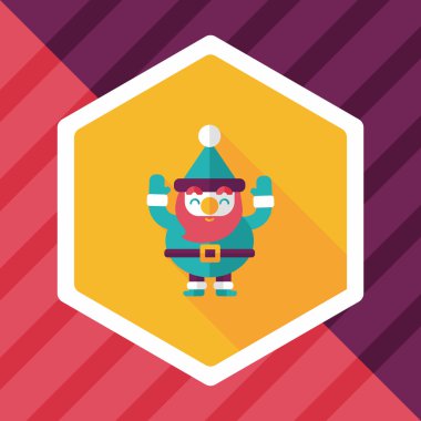 Noel Baba uzun gölge, eps10 düz simgesi