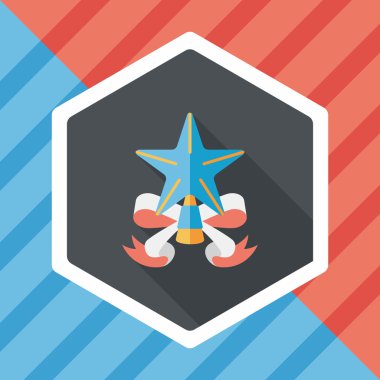 Noel yıldız düz simgesi ile uzun gölge, eps10