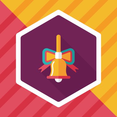 Uzun Gölge, eps10 ile Noel çanları düz simgesi