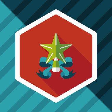 Noel yıldız düz simgesi ile uzun gölge, eps10