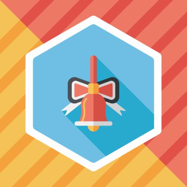 Uzun Gölge, eps10 ile Noel çanları düz simgesi