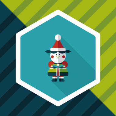 Noel kızı düz simgesi ile uzun gölge, eps10