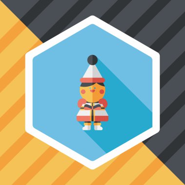 Uzun gölgeli Noel çocuğu düz ikonu, eps10