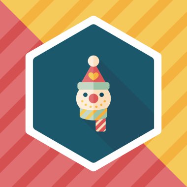 kardan adam düz simgesi ile uzun gölge, eps10