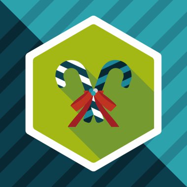 Uzun Gölge, eps10 ile Noel candy cane düz simgesi