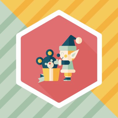 Uzun Gölge, eps10 ile Noel elf düz simgesi