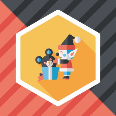 Uzun Gölge, eps10 ile Noel elf düz simgesi