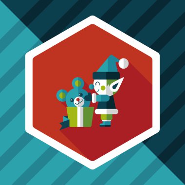 Uzun Gölge, eps10 ile Noel elf düz simgesi