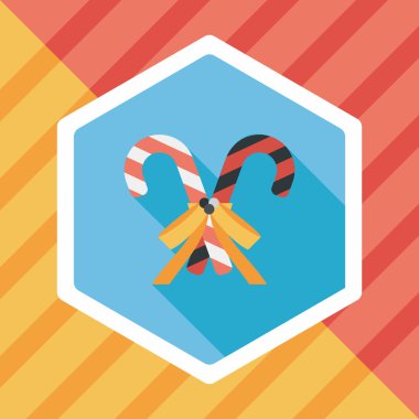 Uzun Gölge, eps10 ile Noel candy cane düz simgesi