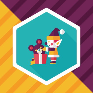 Uzun Gölge, eps10 ile Noel elf düz simgesi